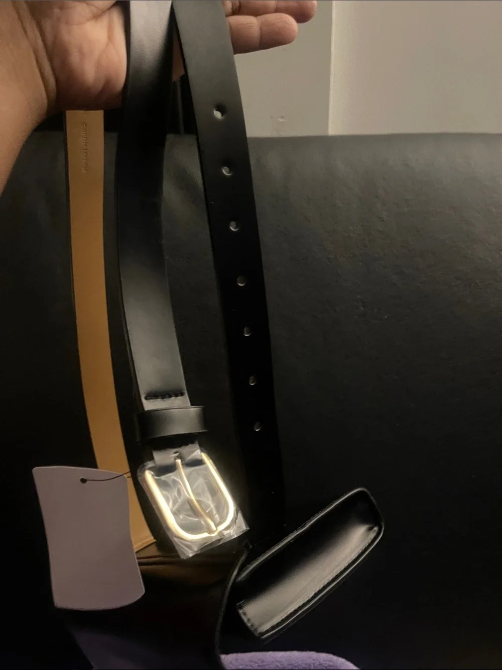 Kate Spade Black Leather Bow Belt Bag w/Gold Hardware      Sz L/XL NWT